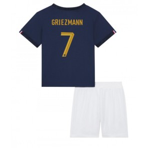 Frankrig Antoine Griezmann #7 Hjemmebanesæt Børn VM 2022 Kort ærmer (+ korte bukser)